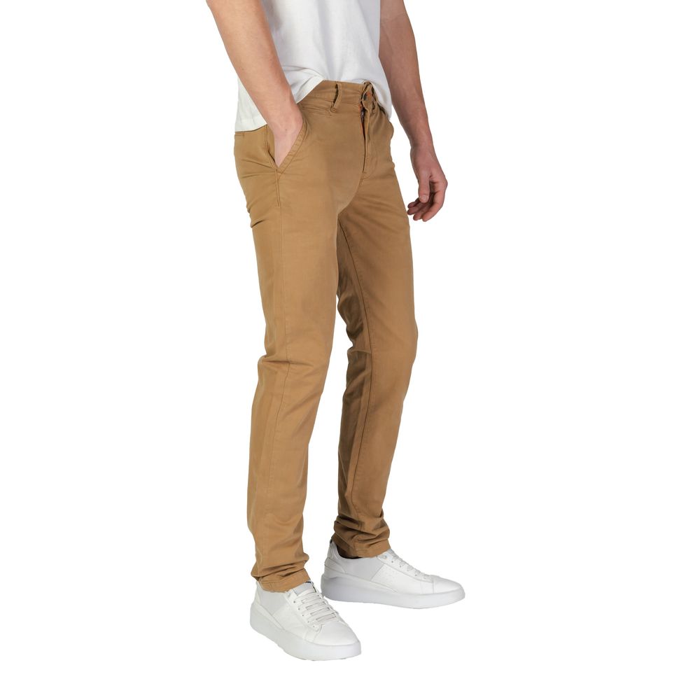 Beige Baumwolljeans und Hose