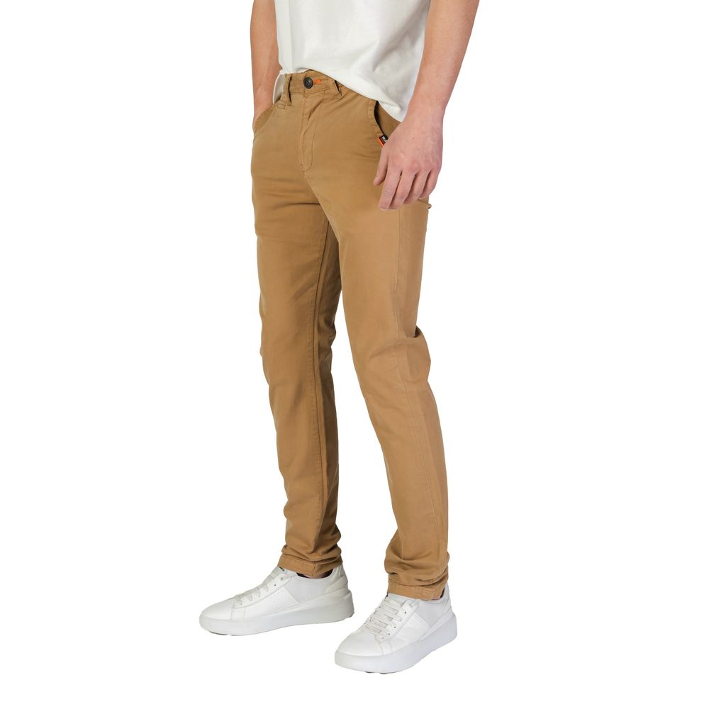 Beige Baumwolljeans und Hose
