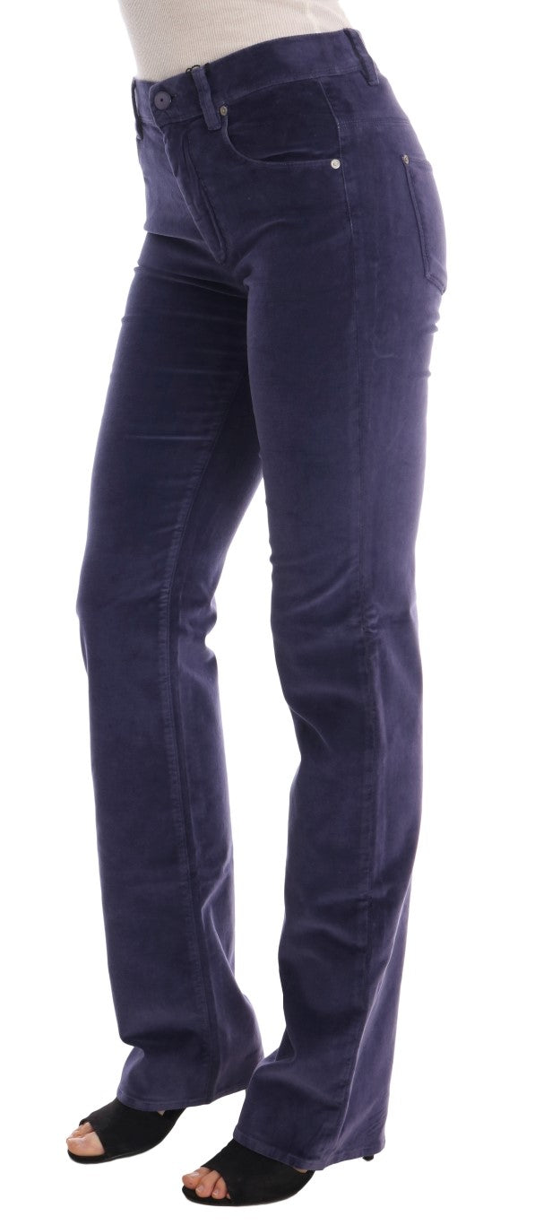 Schicke lila Cord-Bootcut-Schlaghose