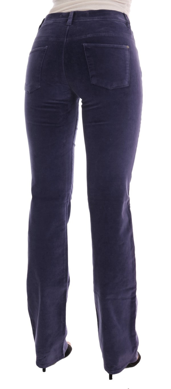 Schicke lila Cord-Bootcut-Schlaghose