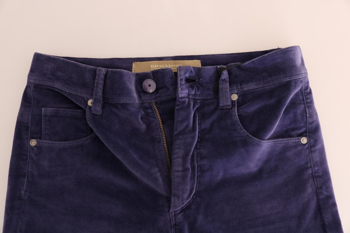 Schicke lila Cord-Bootcut-Schlaghose