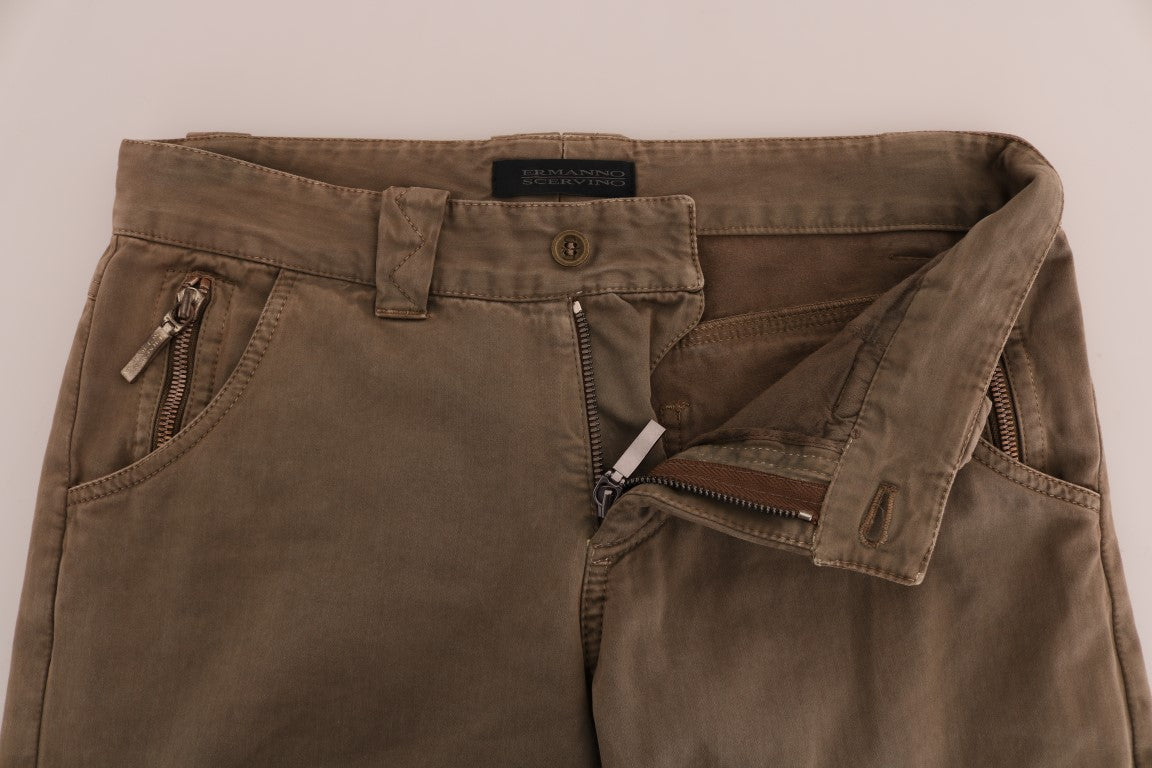 Schicke braune lässige Baumwollhose