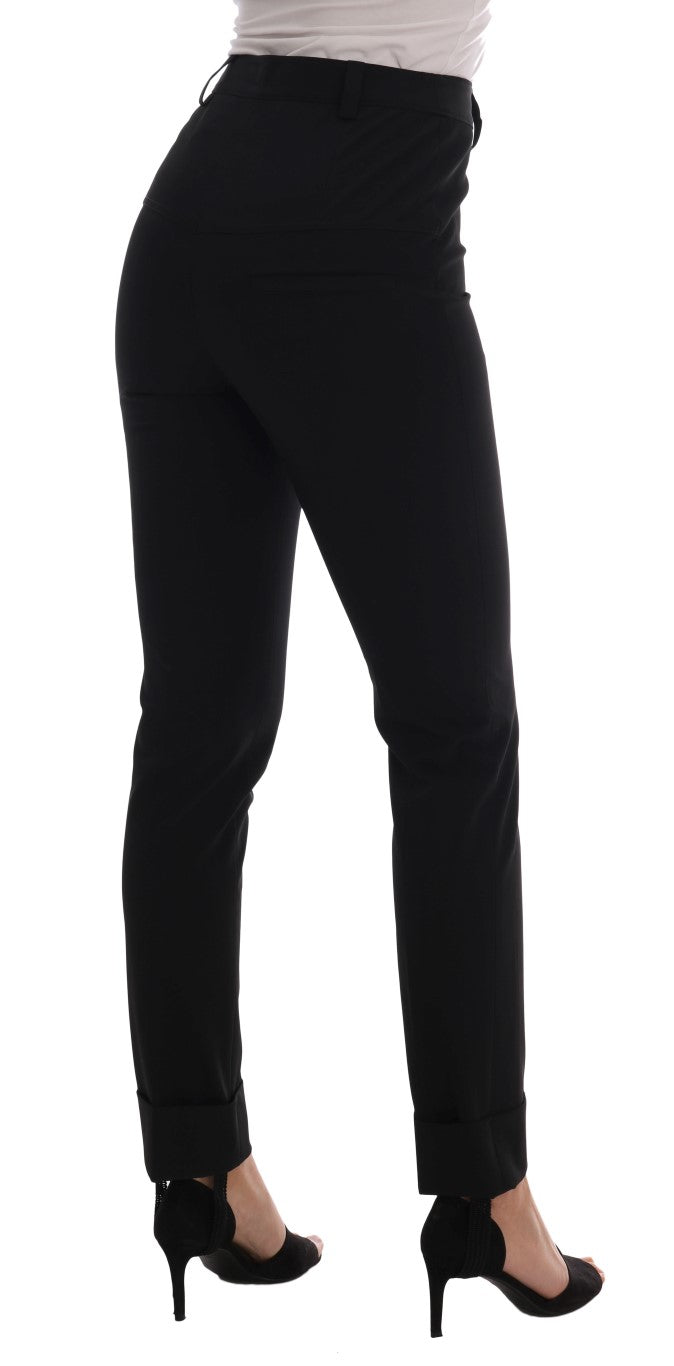 Elegante schwarze Leggings mit Steg