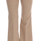 Pantaloni svasati bootcut beige chic