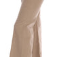 Pantaloni svasati bootcut beige chic