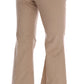 Pantaloni svasati bootcut beige chic