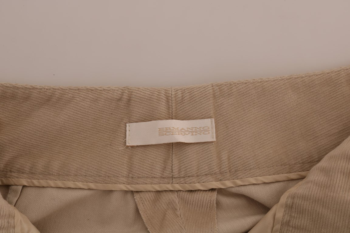 Pantaloni svasati bootcut beige chic