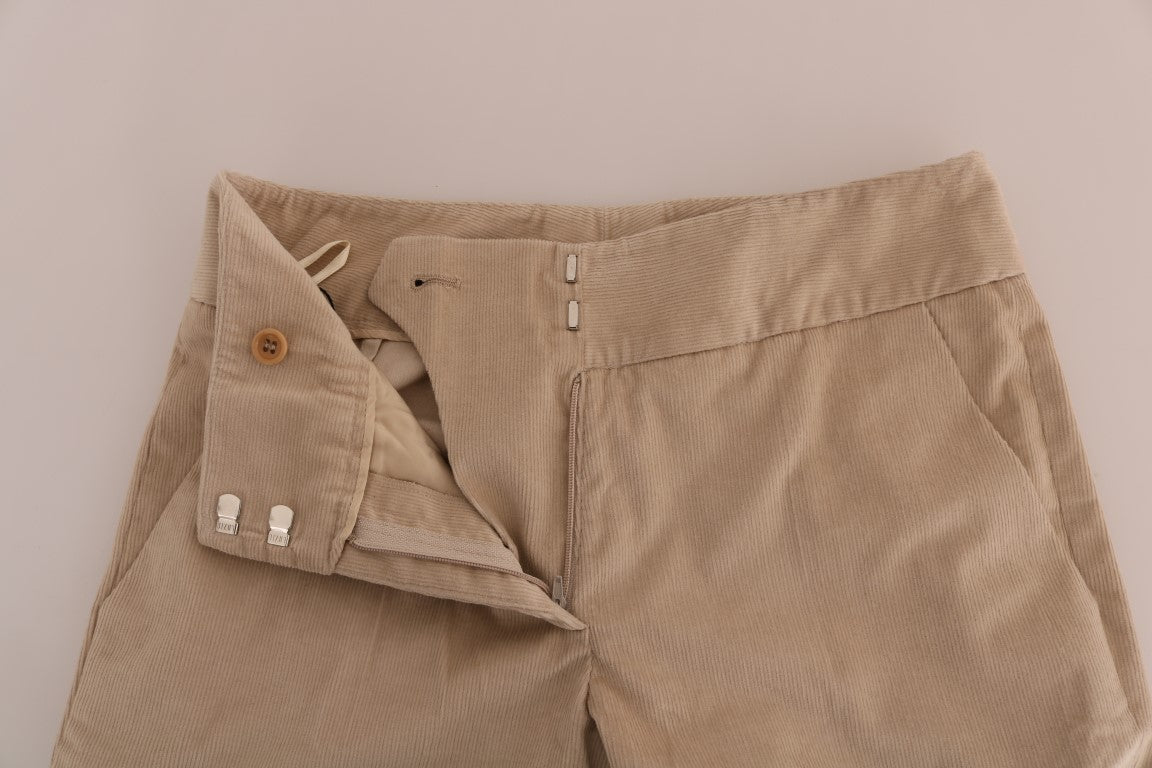 Pantaloni svasati bootcut beige chic