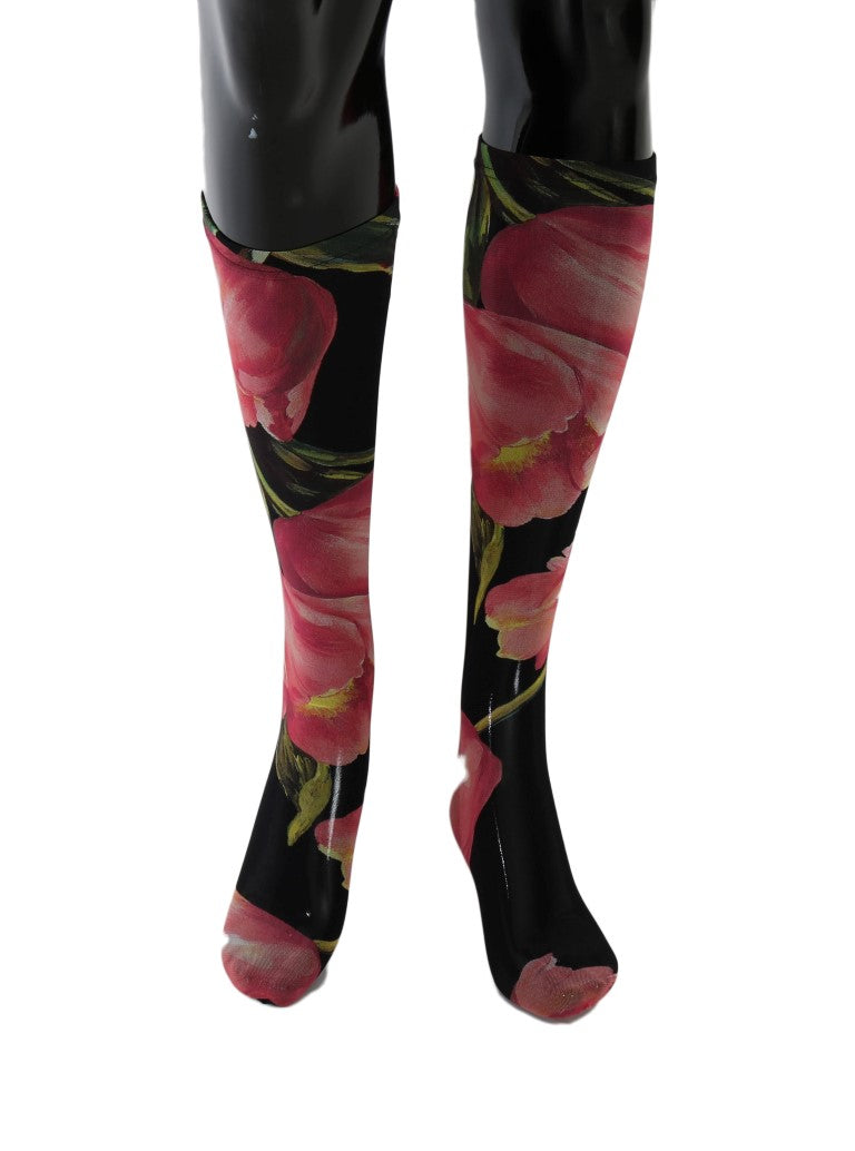 Florale Nylon-Stretchstrümpfe