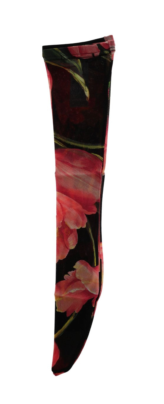 Florale Nylon-Stretchstrümpfe