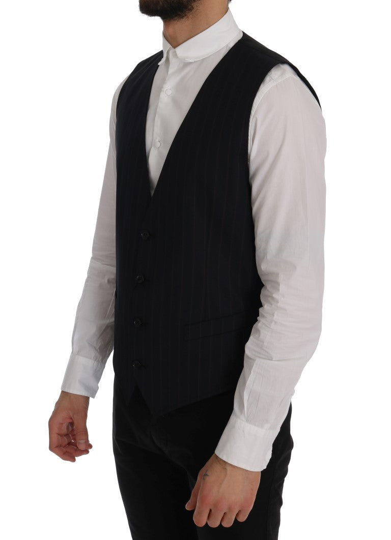 Elegante Weste aus gestreifter Wollmischung