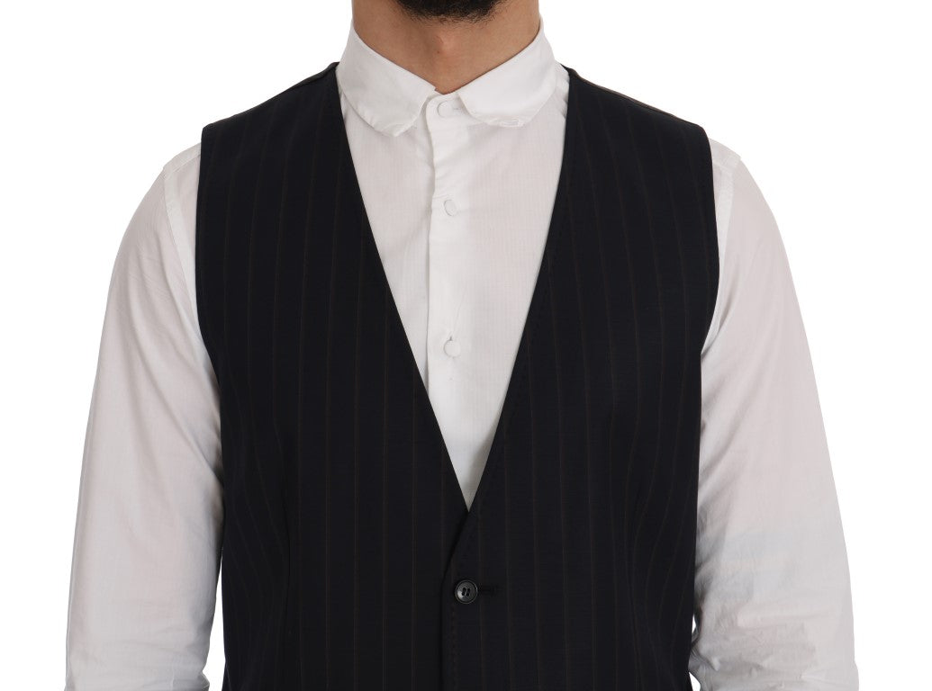Elegante Weste aus gestreifter Wollmischung