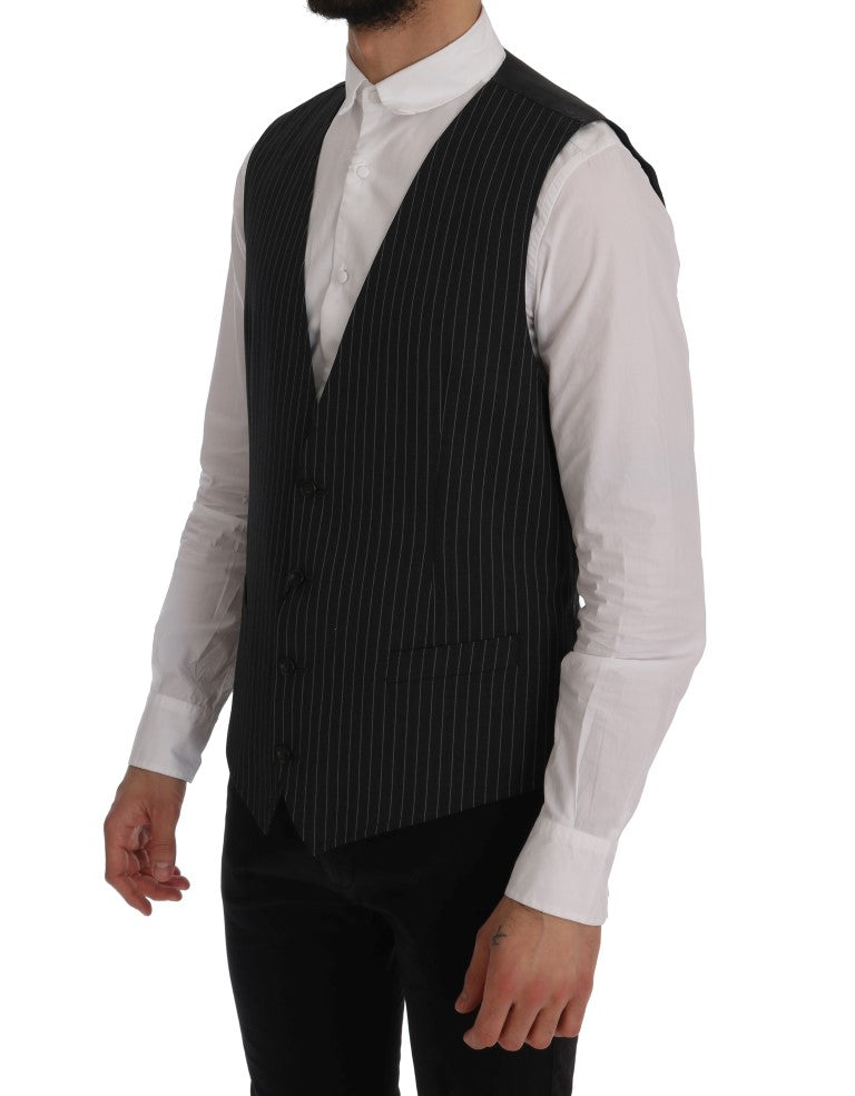 Elegante grau gestreifte Weste
