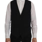 Elegant Blue Striped Waistcoat Vest