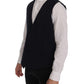 Elegant Striped Wool Blend Waistcoat Vest