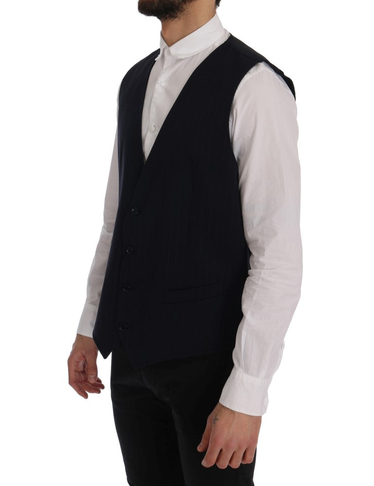 Elegante Weste aus gestreifter Wollmischung