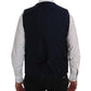 Elegant Striped Wool Blend Waistcoat Vest