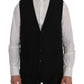 Elegant Striped Wool Blend Waistcoat Vest