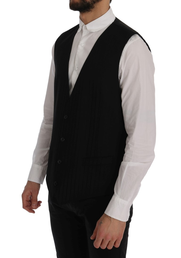 Elegante Weste aus gestreifter Wollmischung