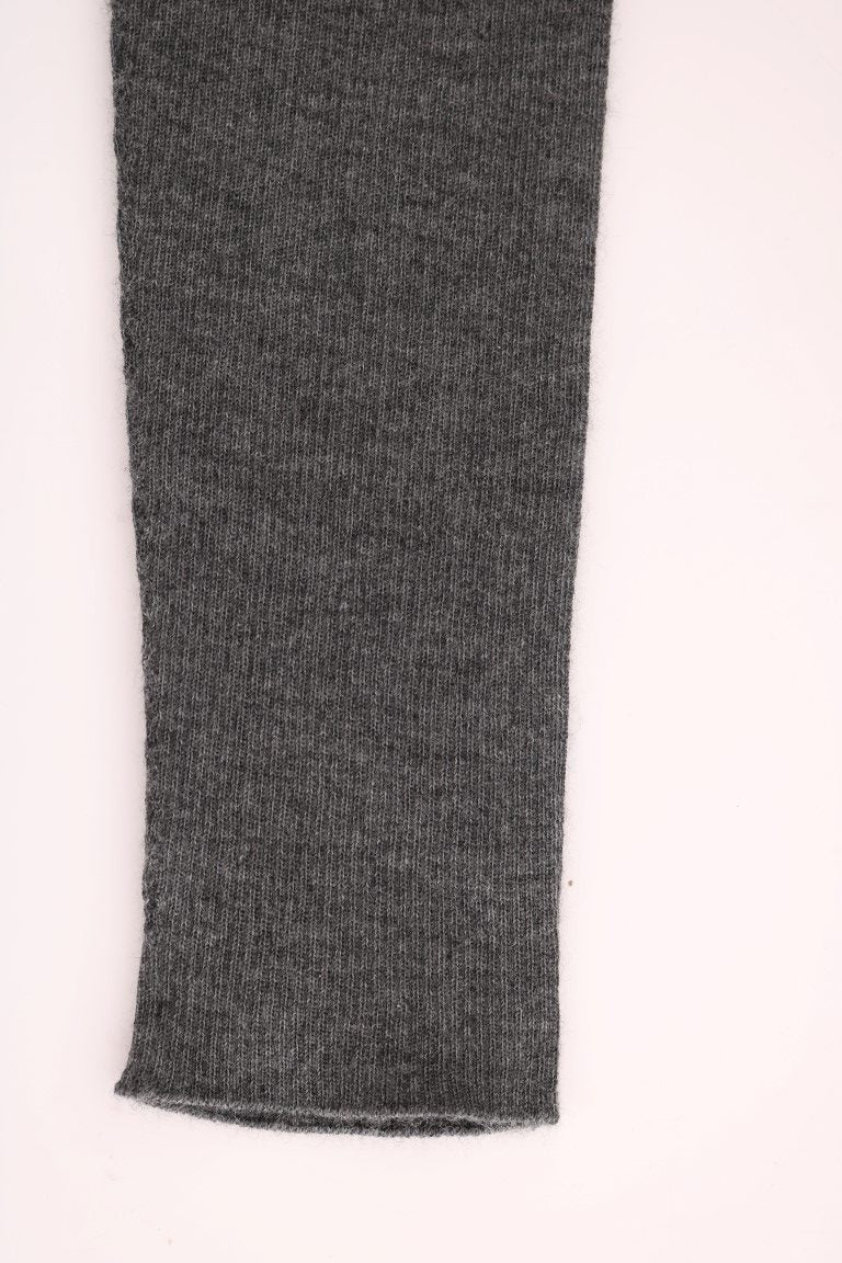 Schicke graue Kaschmir-Strumpfhose mit hoher Taille