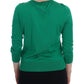 Verzierter grüner Seidenpullover