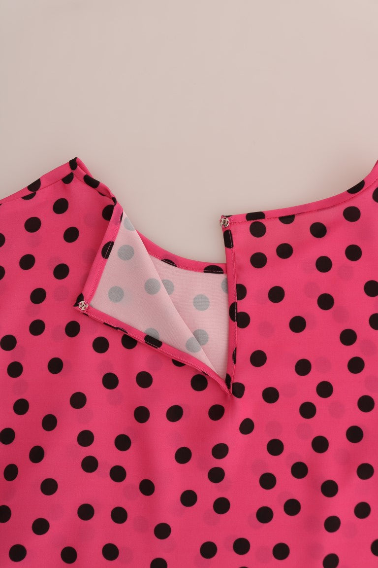 Blusa in seta a pois rosa chic