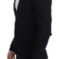 Elegante schwarze Strickjacke aus Merinowolle