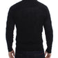Elegante schwarze Strickjacke aus Merinowolle