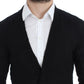 Elegante schwarze Strickjacke aus Merinowolle