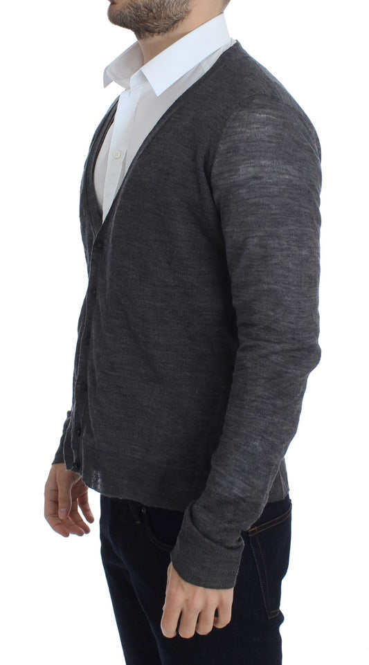 Eleganter grauer Cardigan aus Wollmischung