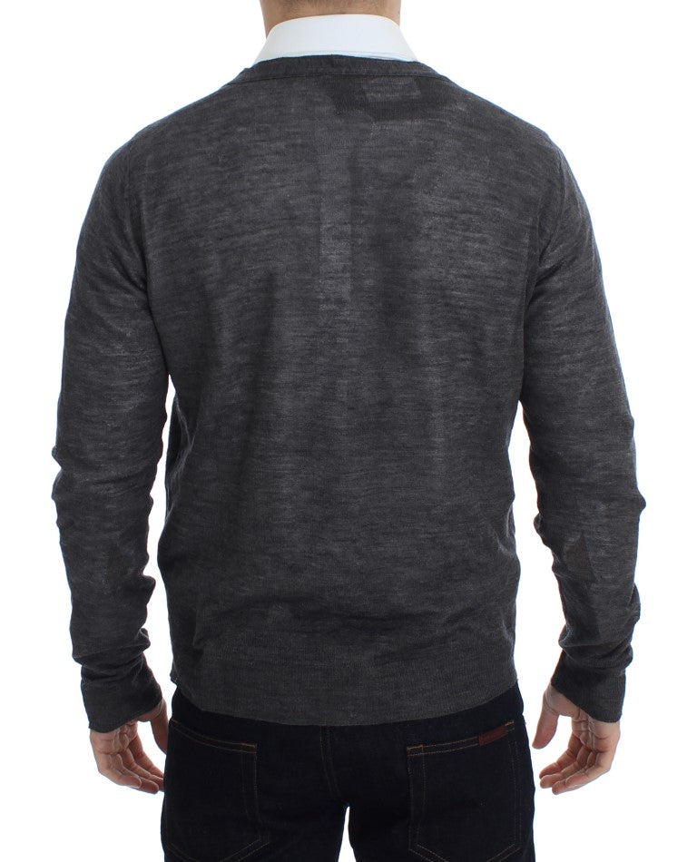 Eleganter grauer Cardigan aus Wollmischung