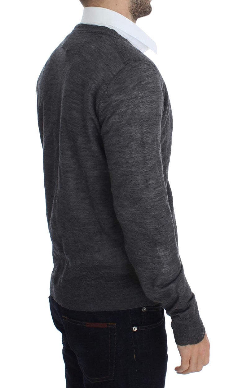 Eleganter grauer Cardigan aus Wollmischung