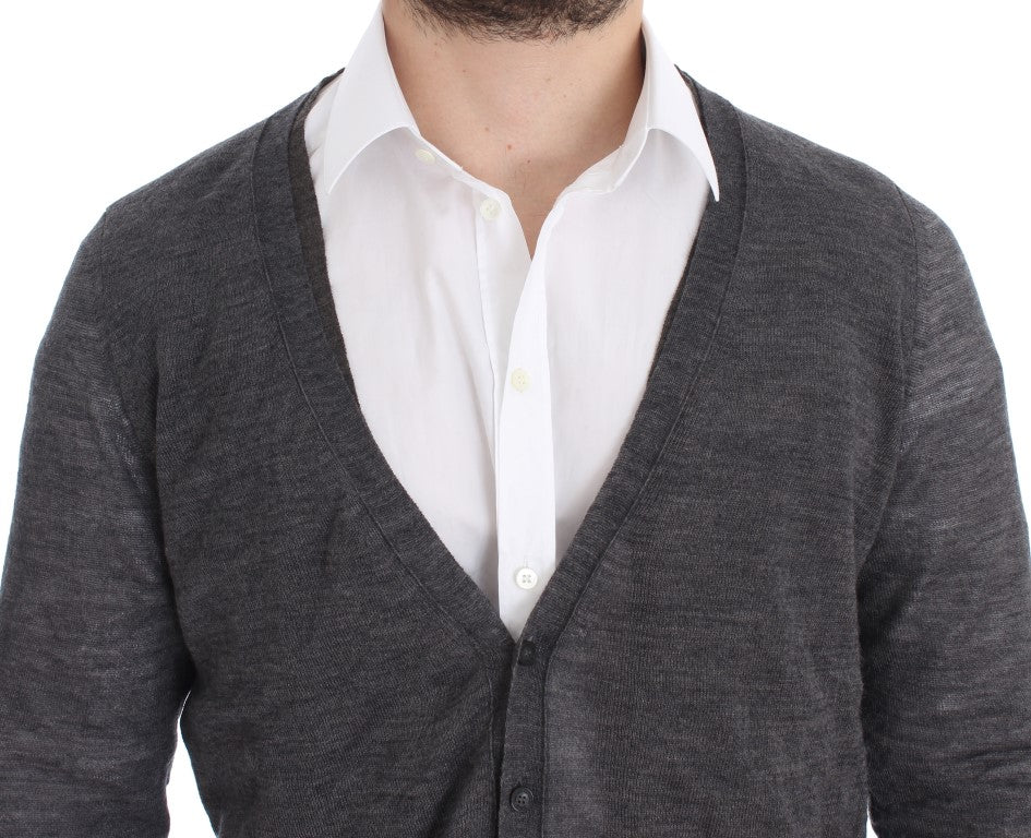 Eleganter grauer Cardigan aus Wollmischung