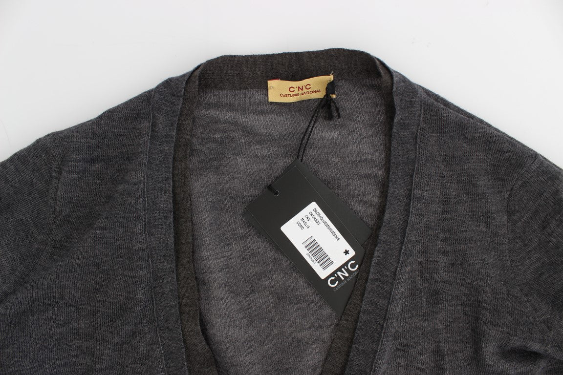 Eleganter grauer Cardigan aus Wollmischung