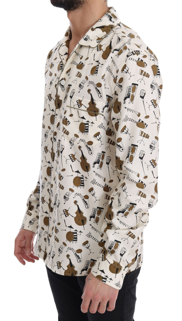 Camicia da uomo casual in seta esclusiva - Motivo JAZZ