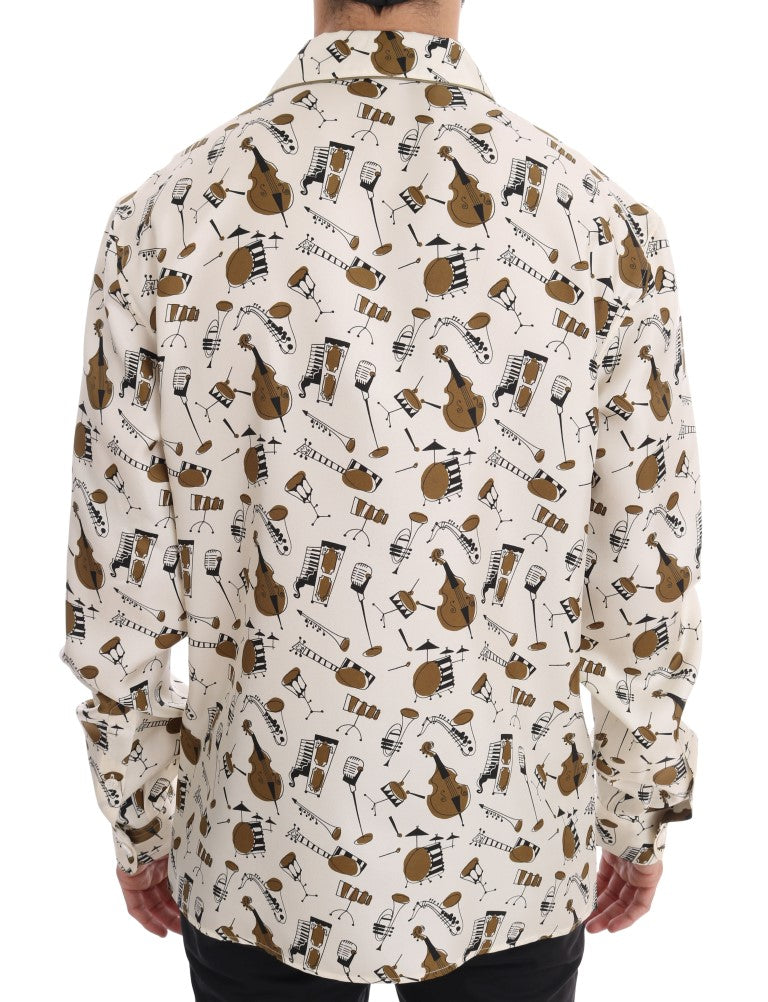 Camicia da uomo casual in seta esclusiva - Motivo JAZZ