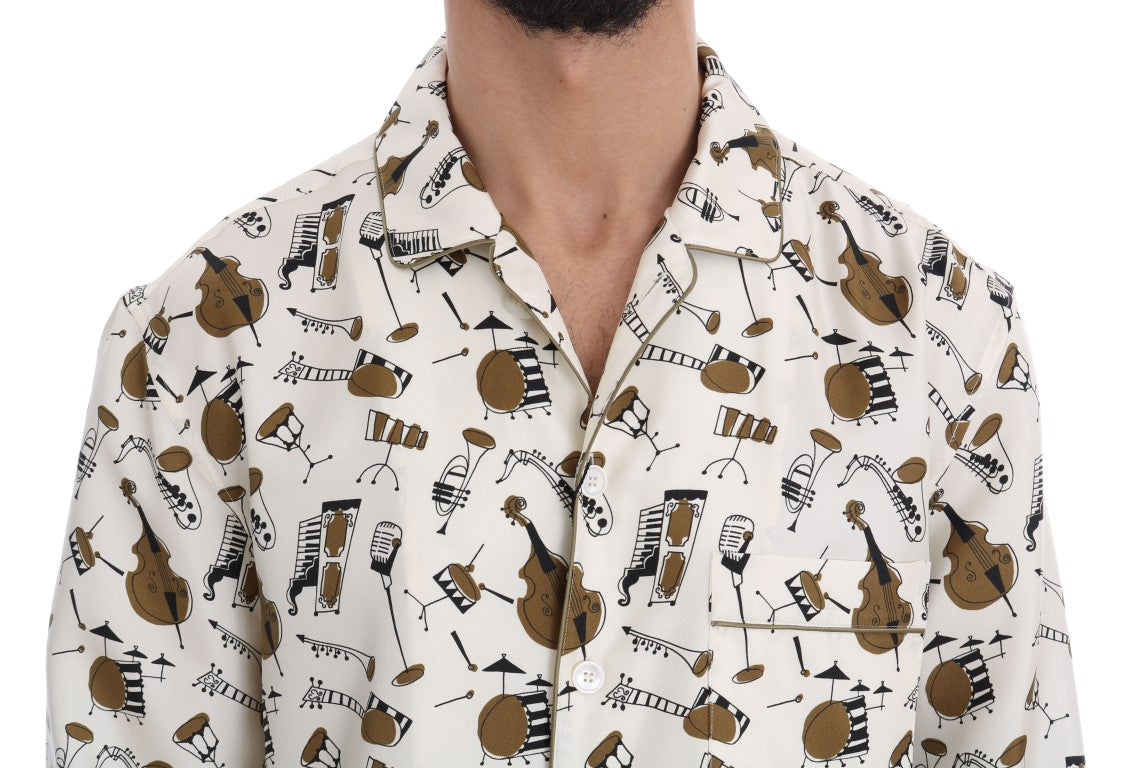 Camicia da uomo casual in seta esclusiva - Motivo JAZZ