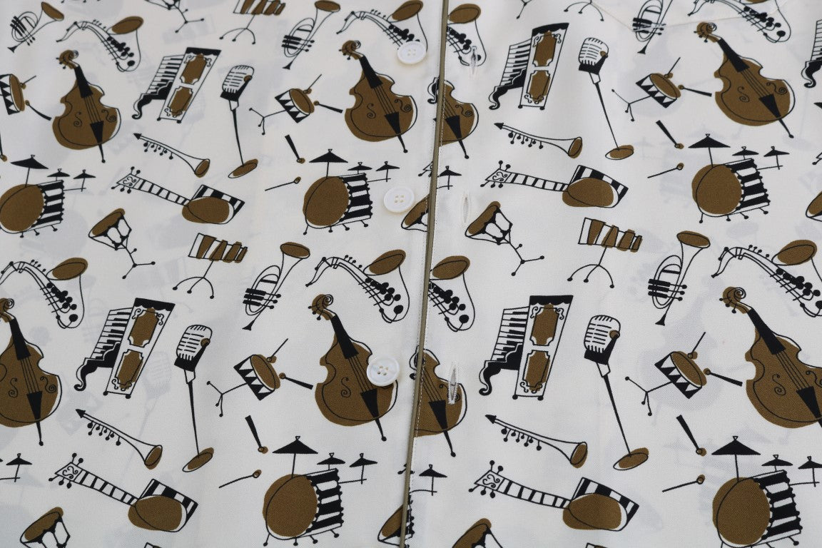 Camicia da uomo casual in seta esclusiva - Motivo JAZZ