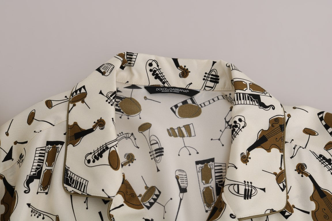 Camicia da uomo casual in seta esclusiva - Motivo JAZZ