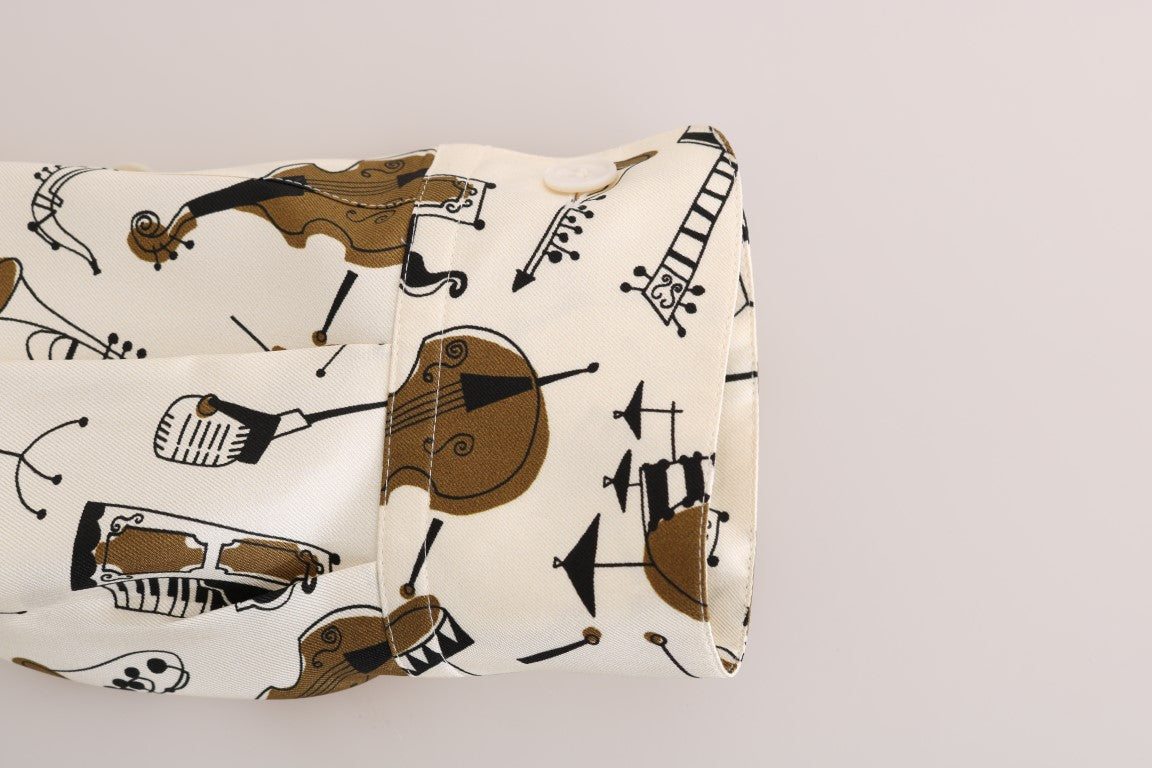 Camicia da uomo casual in seta esclusiva - Motivo JAZZ