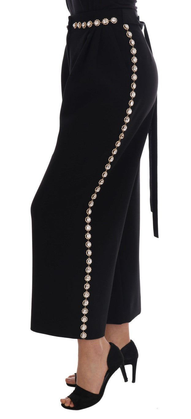 Elegante High-Waist-Knöchelhose mit Golddetails