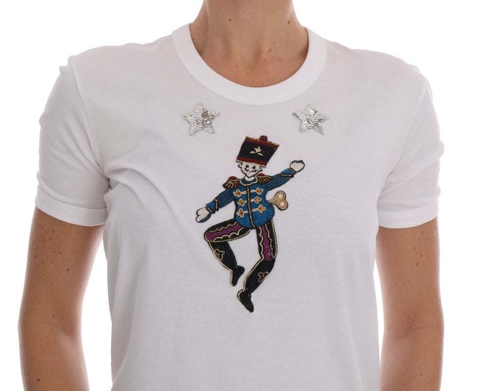 T-Shirt aus Baumwolle mit Märchenmotiv und Pailletten