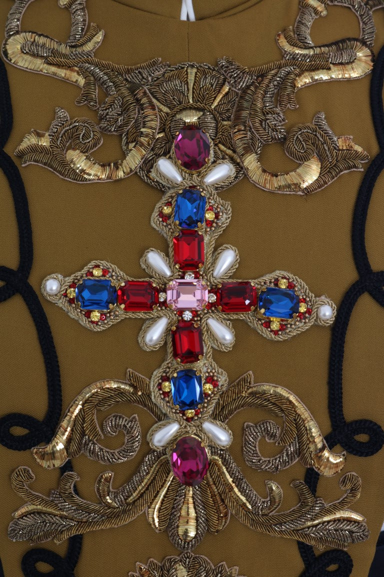 Gilet con croce di cristallo decorato da passerella