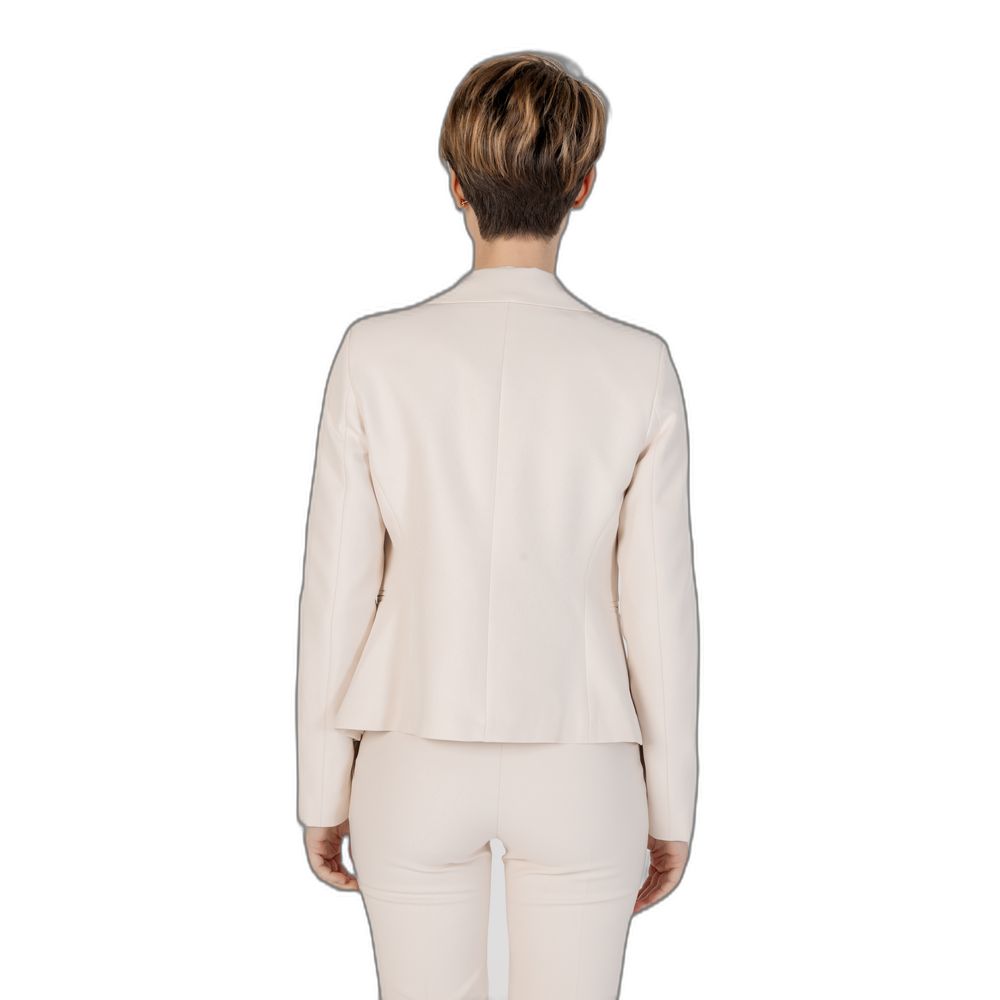 Beige Polyester Suits & Blazer