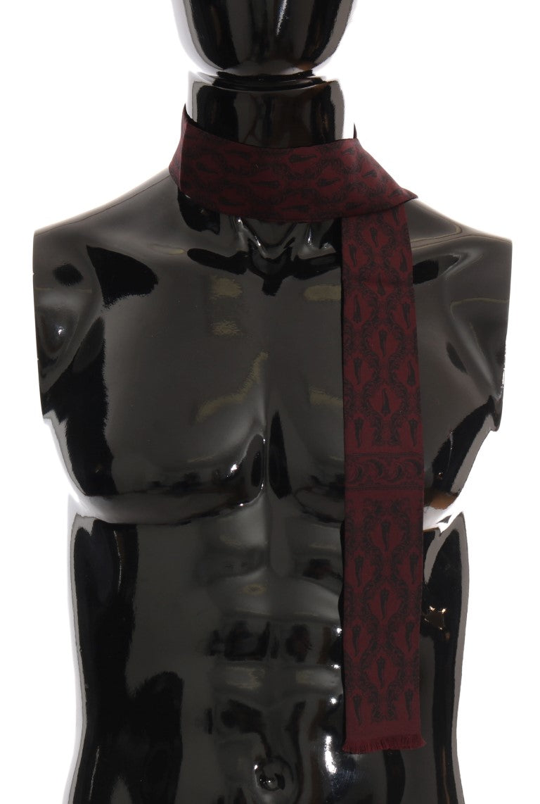 Sciarpa da uomo in seta Bordeaux Crown Chili Print