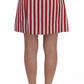 Silver Red Striped Above Knees Skirt