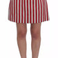 Silver Red Striped Above Knees Skirt