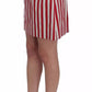 Silver Red Striped Above Knees Skirt