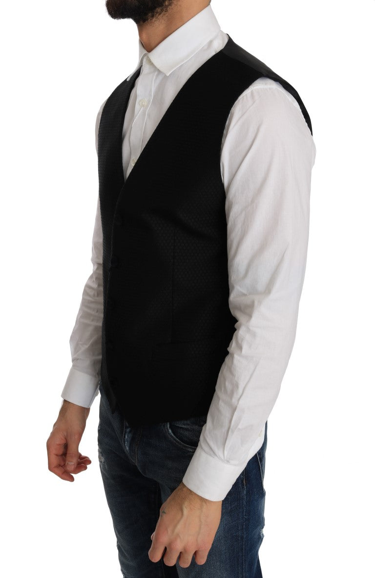 Elegante schwarze Weste mit Polka Dots