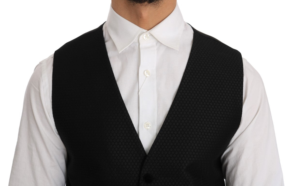 Elegante schwarze Weste mit Polka Dots